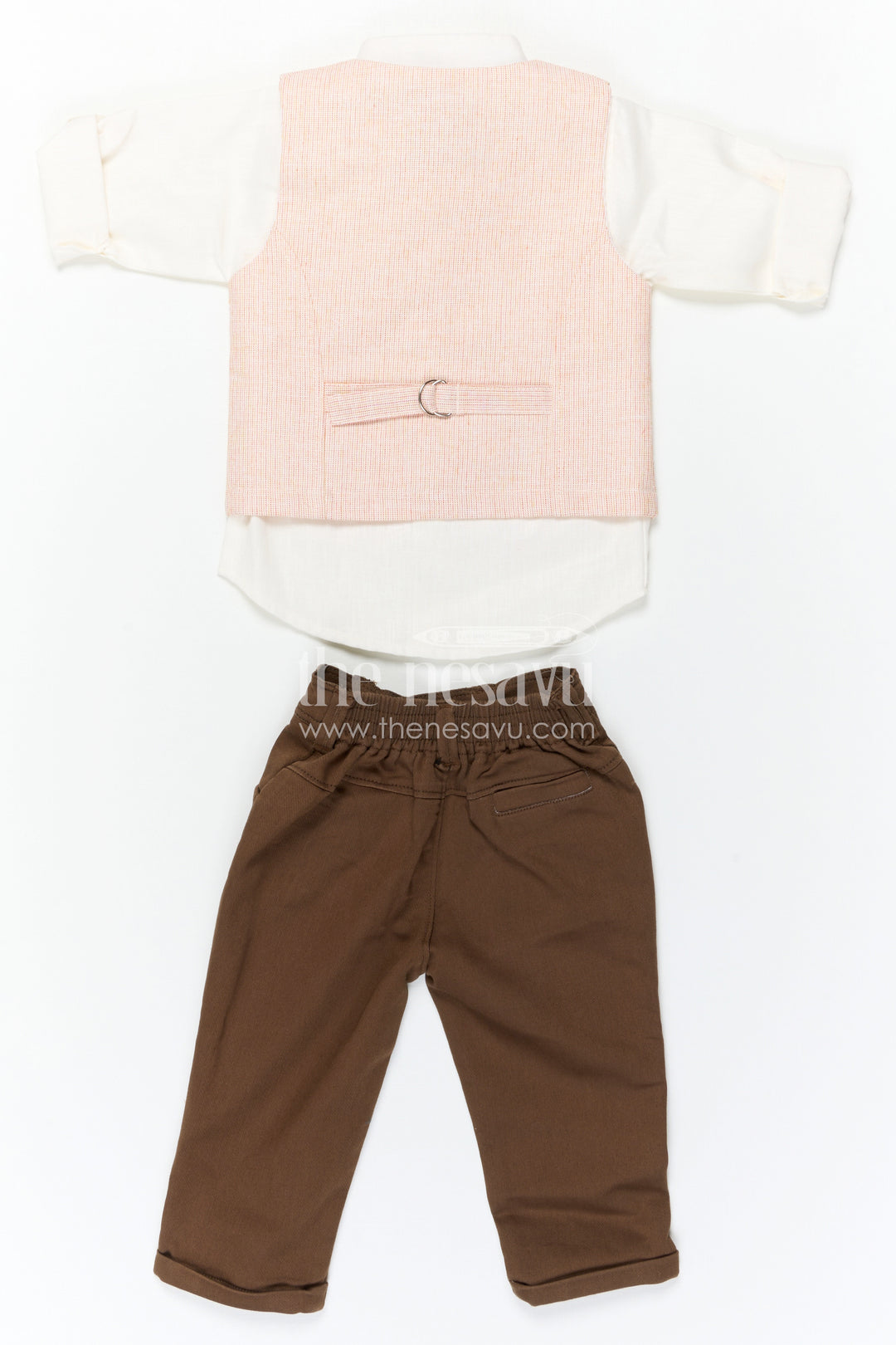 The Nesavu Boys Casual Set Boys Formal Outfit Set for Celebrations and Special Occasions Nesavu Nesavu Boys Formal Outfit Set With Vest And Bow Tie For Celebrations And Special Occasions In Soft Cotton Comfort