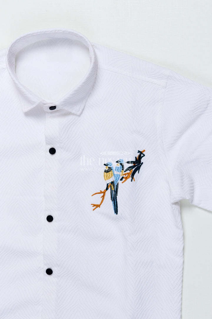 The Nesavu Boys Cotton Shirt Boys Full Sleeve Shirt for Festive Events and Family Outings Nesavu Nesavu boys full sleeve shirt designer embroidery festive occasions family events