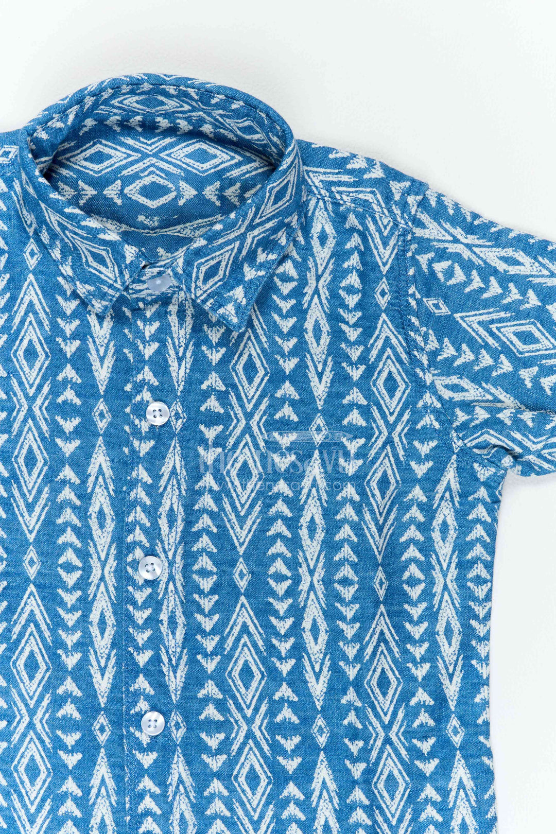 The Nesavu Boys Cotton Shirt Boys Geometric Print Shirt for Festive Lunches Travel and Weekend Occasions Nesavu Nesavu Boys Geometric Print Shirt For Festive Lunches Travel Weekend Outings And Smart Casual Occasions