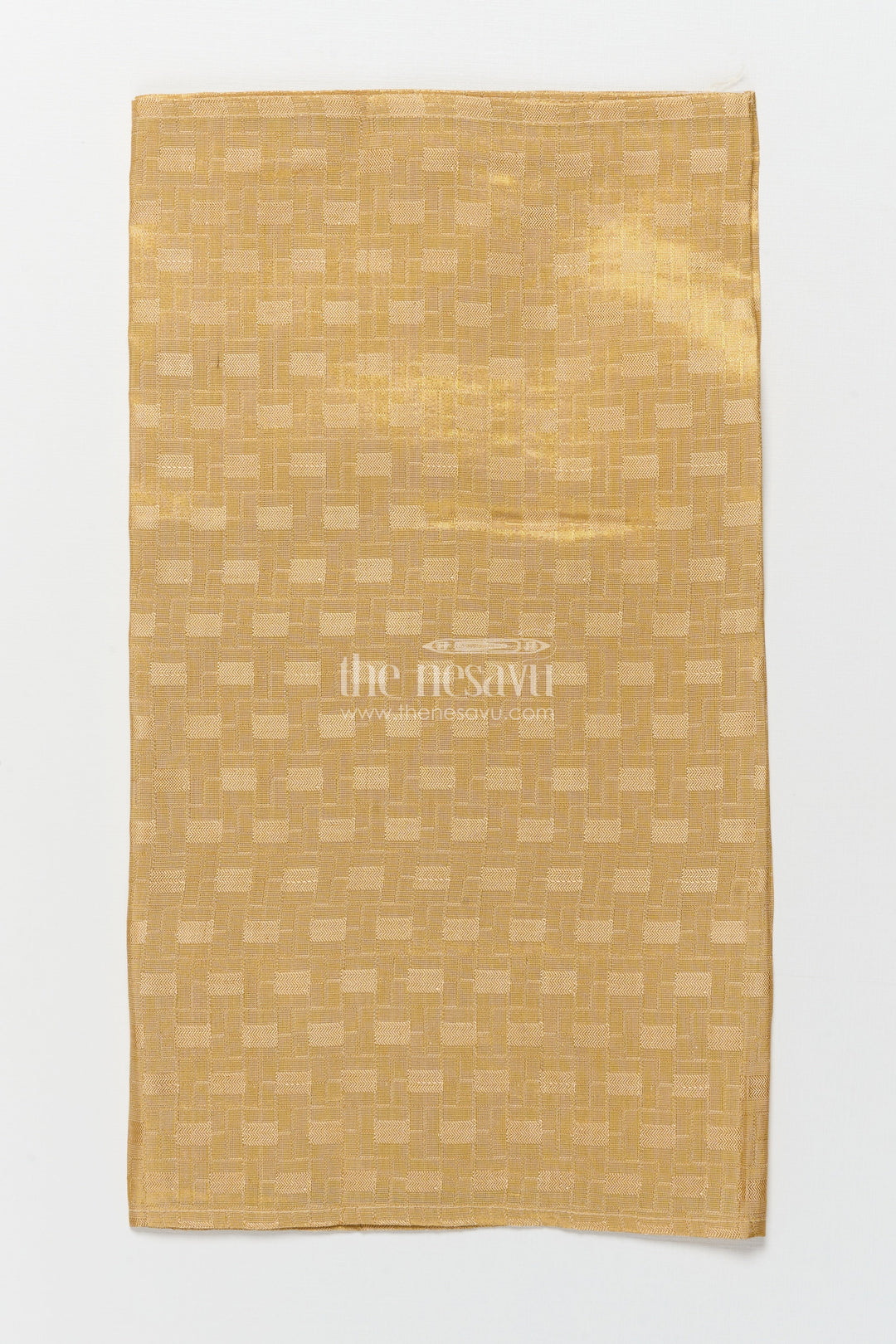 The Nesavu Boys Vesti Boys Gold Tissue Vesti with Subtle Embossed Woven Design Nesavu 16 (1Y) / Gold D030AB-16 Nesavu boys gold tissue vesti embossed design cultural wear