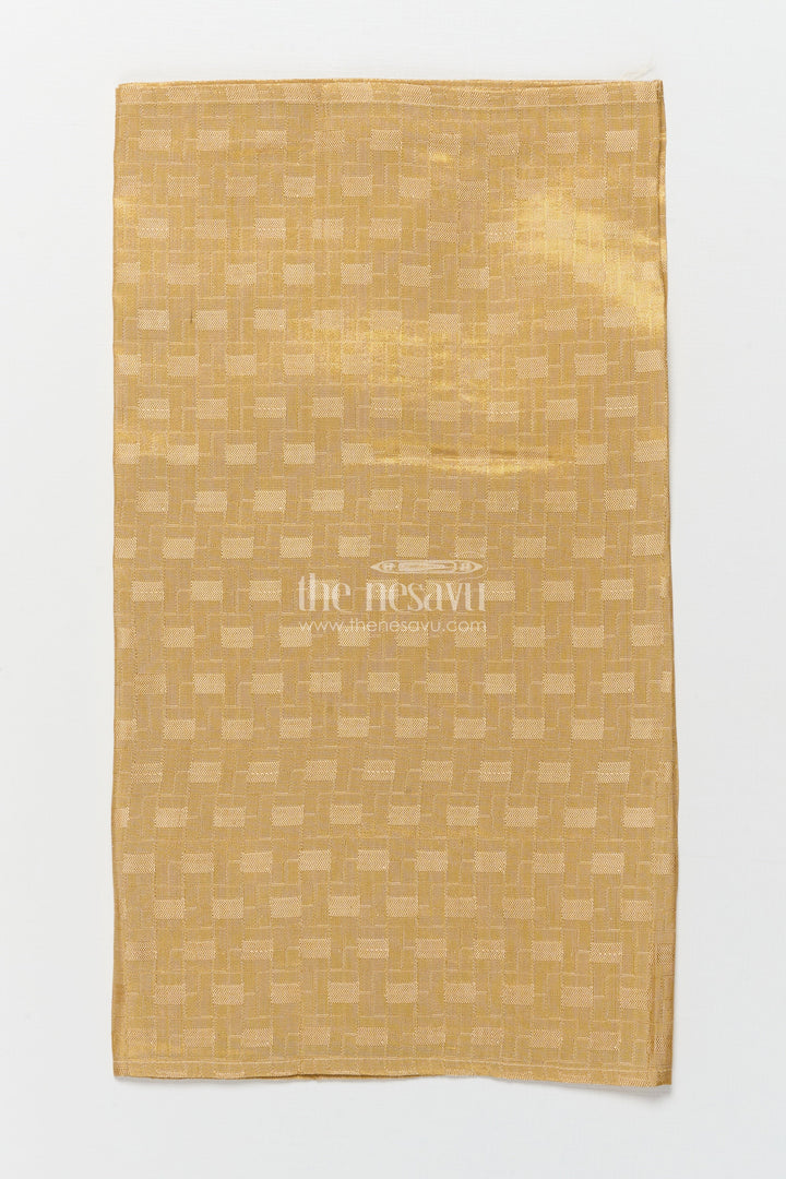 The Nesavu Boys Vesti Boys Gold Tissue Vesti with Subtle Embossed Woven Design Nesavu 16 (1Y) / Gold D030AB-16 Nesavu boys gold tissue vesti embossed design cultural wear