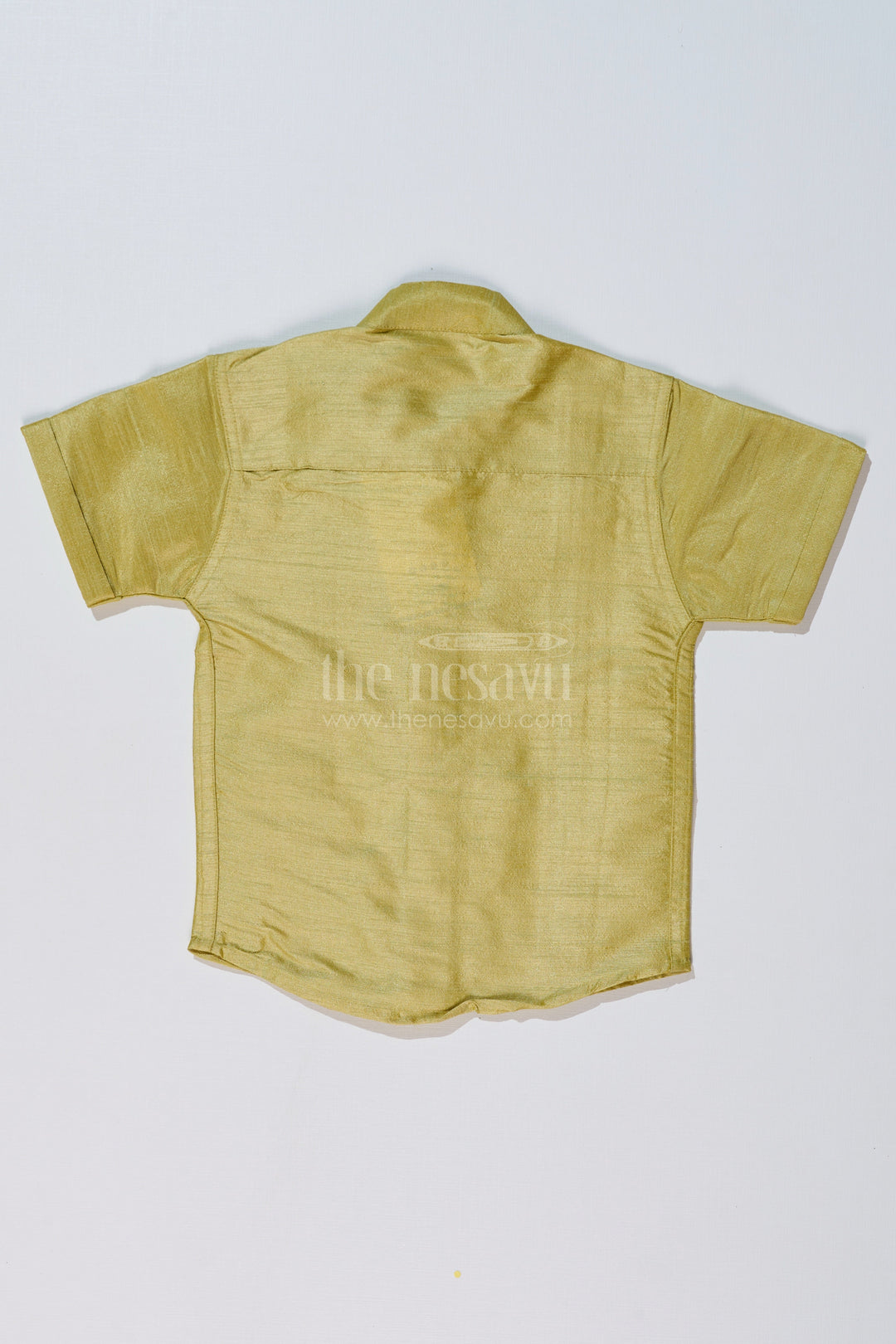 The Nesavu Boys Silk Shirt Boys Green Silk Shirt with Half Sleeves and Embroidered Detailing for Ethnic and Festive Wear Nesavu Boys Green Silk Shirt Half Sleeves Embroidered Front Panel Festive Wear | The Nesavu