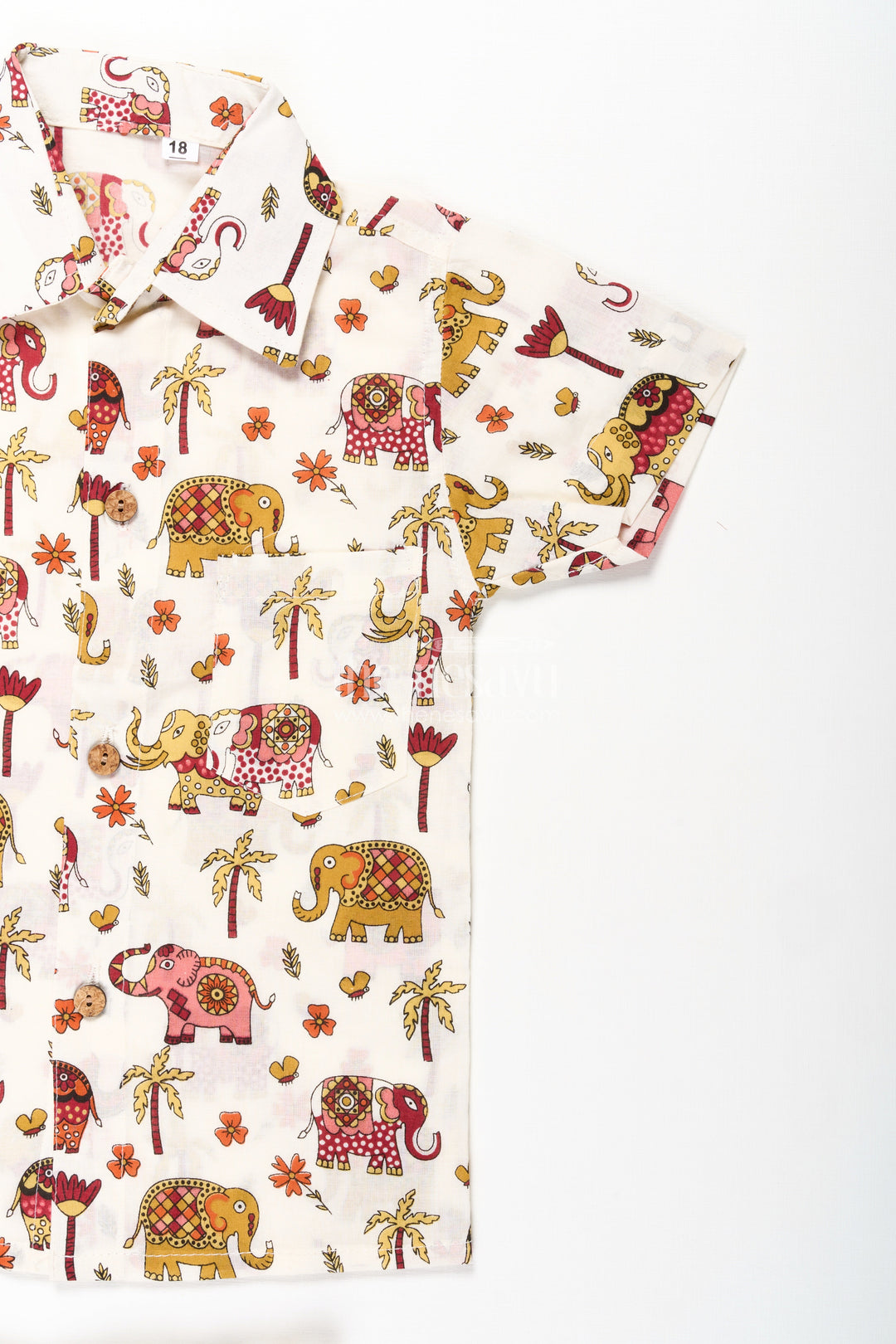 The Nesavu Boys Casual Set Boys Guys Casual Outfits in Cotton with Elephant Digital Print and Short Sleeve Shirt Nesavu Nesavu Boys Guys Casual Outfits Cotton Set Elephant Digital Print Shirt Shorts