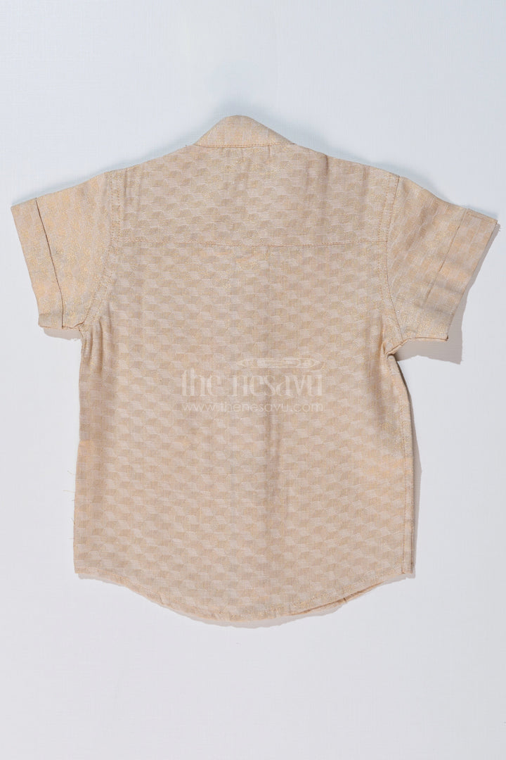 The Nesavu Boys Silk Shirt Boys Half Shirt Cotton with Embroidered Heart Motif and Mandarin Collar Nesavu Boys Half Shirt Cotton Heart Embroidery Mandarin Collar | The Nesavu