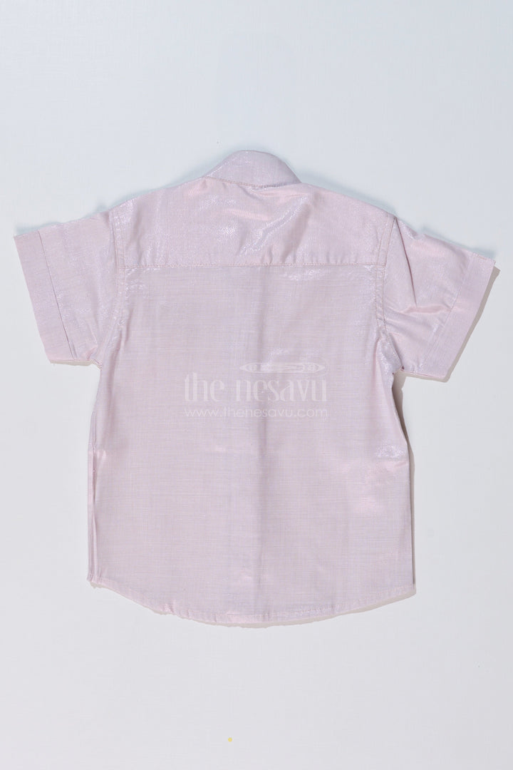 The Nesavu Boys Silk Shirt Boys Half Shirt White with Embroidered Owl Motif and Mandarin Collar Nesavu Boys Half Shirt White Owl Embroidery Mandarin Collar Ethnic Wear | The Nesavu