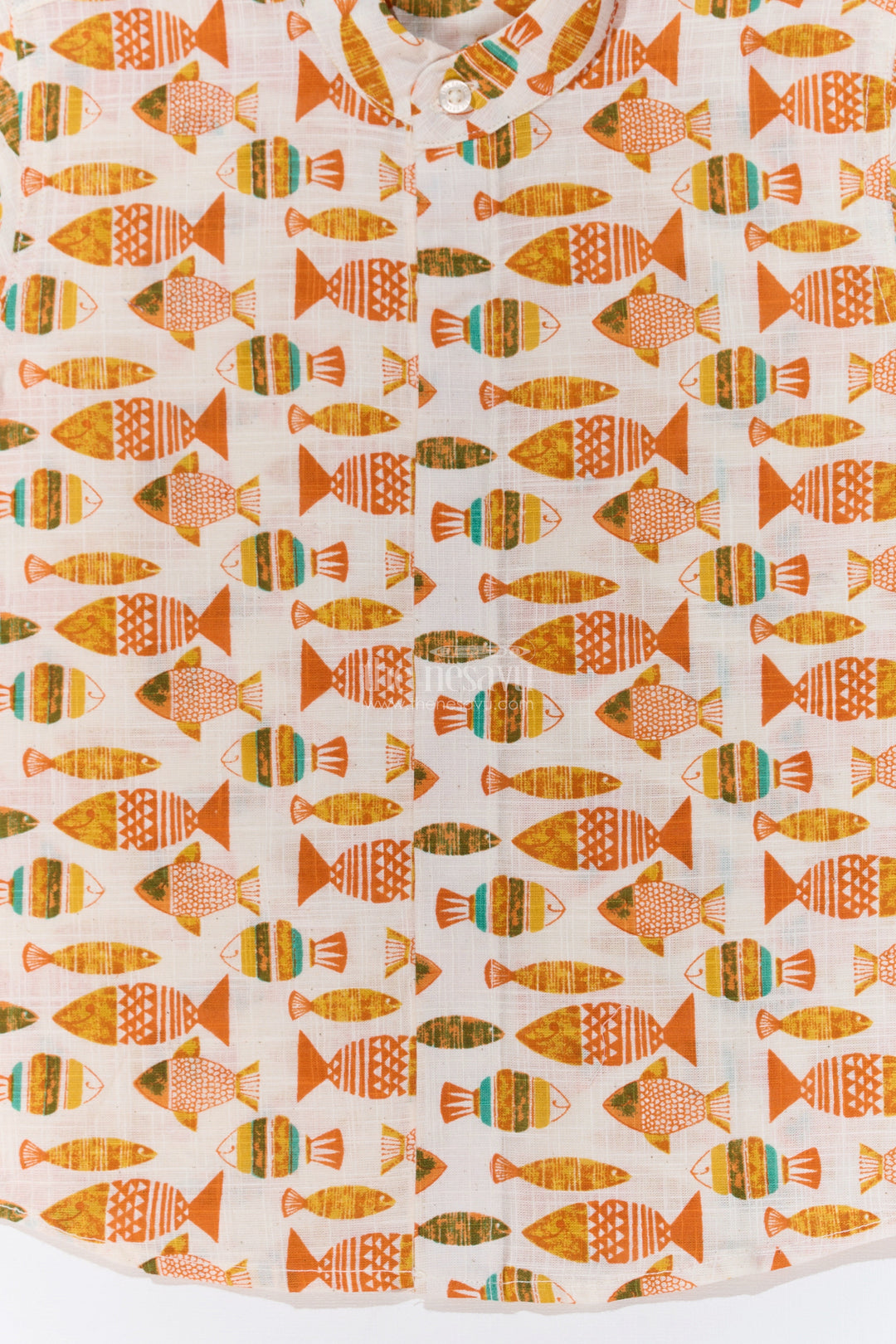 The Nesavu Boys Cotton Shirt Boys Half Sleeves Printed Shirt in Cotton with Vibrant Fish Motifs for Everyday Wear Nesavu Boys Cotton Half Sleeves Printed Shirt Fun Fish Motifs Casual Wear | The Nesavu