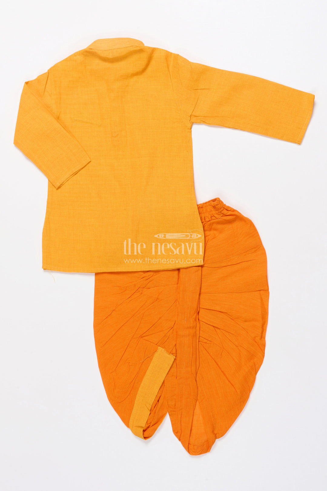 The Nesavu Boys Dothi Set Boys Handloom Cotton Dhoti Kurta Set for Traditional Events and Temple Visits Nesavu Nesavu boys cotton dhoti kurta set embroidery ideal temple wear traditional ceremonies