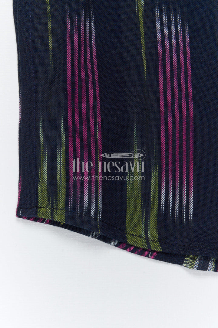 The Nesavu Boys Cotton Shirt Boys Ikkat Cotton Shirt for Traditional Functions and Festive Wear Nesavu Nesavu Boys Ikkat Cotton Shirt For Traditional Functions And Festive Wear With Breathable Fabric