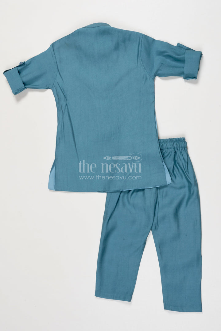 The Nesavu Boys Jacket Sets Boys Jacket Kurta Set for Festive Functions and Weddings Nesavu Nesavu boys jacket kurta set floral embroidery weddings festive occasions