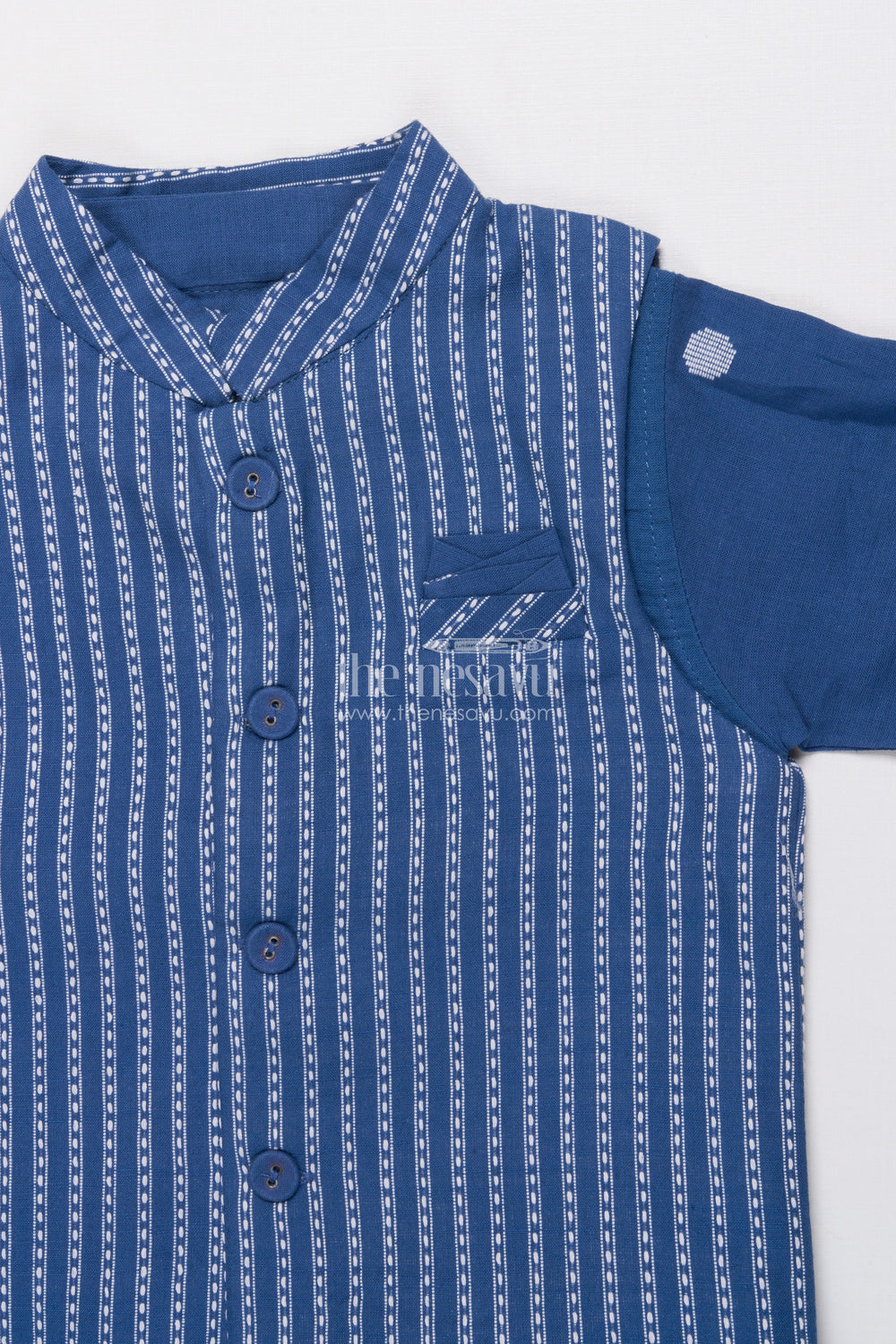 The Nesavu Boys Jacket Sets Boys Jacket Kurta Set for School Ethnic Days and Family Functions Nesavu Nesavu boys handloom jacket kurta set jacquard weave ethnic school events poojas