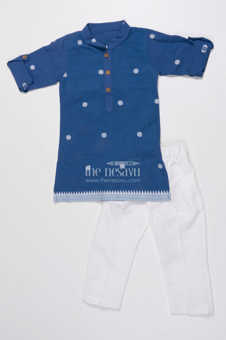 The Nesavu Boys Jacket Sets Boys Jacket Kurta Set for School Ethnic Days and Family Functions Nesavu Nesavu boys handloom jacket kurta set jacquard weave ethnic school events poojas