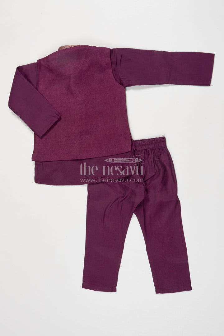 The Nesavu Boys Jacket Sets Boys Jacket Kurta Set for Weddings and Festive Receptions Nesavu Nesavu boys jacquard silk jacket kurta set weddings festive family celebrations