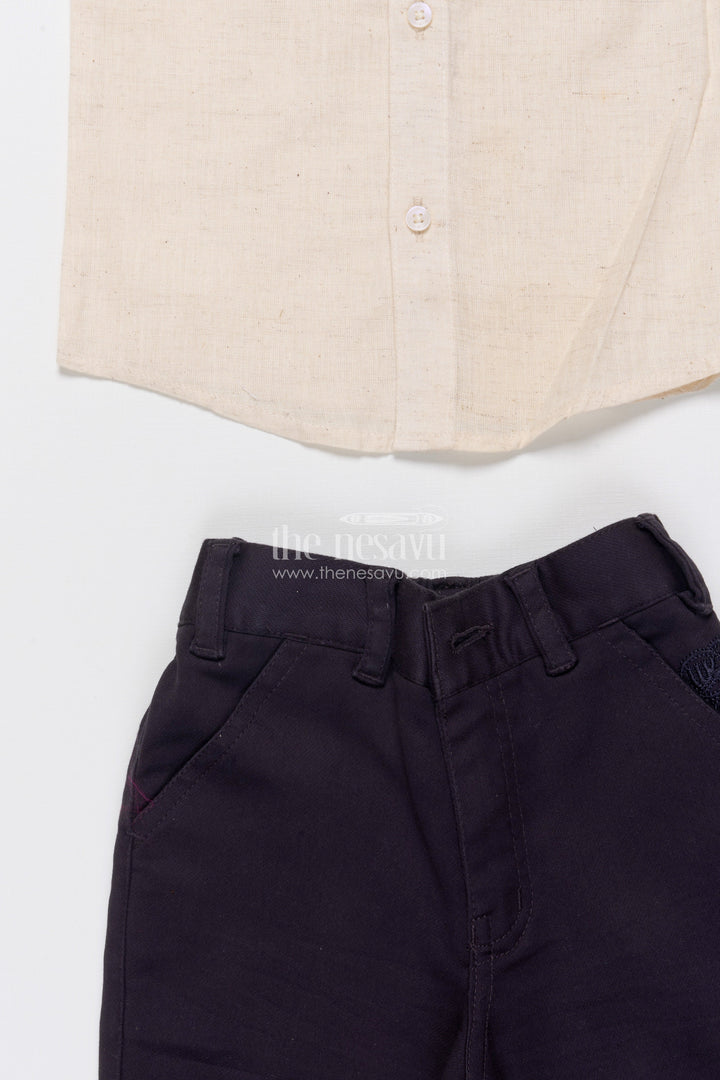 The Nesavu Boys Jacket Sets Boys Jacket Kurta Set with Embroidery for Wedding Functions and Ethnic Day Nesavu Nesavu boys embroidered jacket kurta set festive wear weddings school events traditional occasions