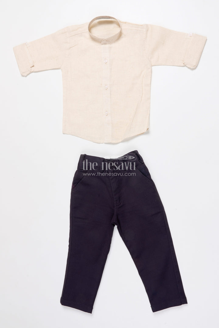 The Nesavu Boys Jacket Sets Boys Jacket Kurta Set with Embroidery for Wedding Functions and Ethnic Day Nesavu Nesavu boys embroidered jacket kurta set festive wear weddings school events traditional occasions