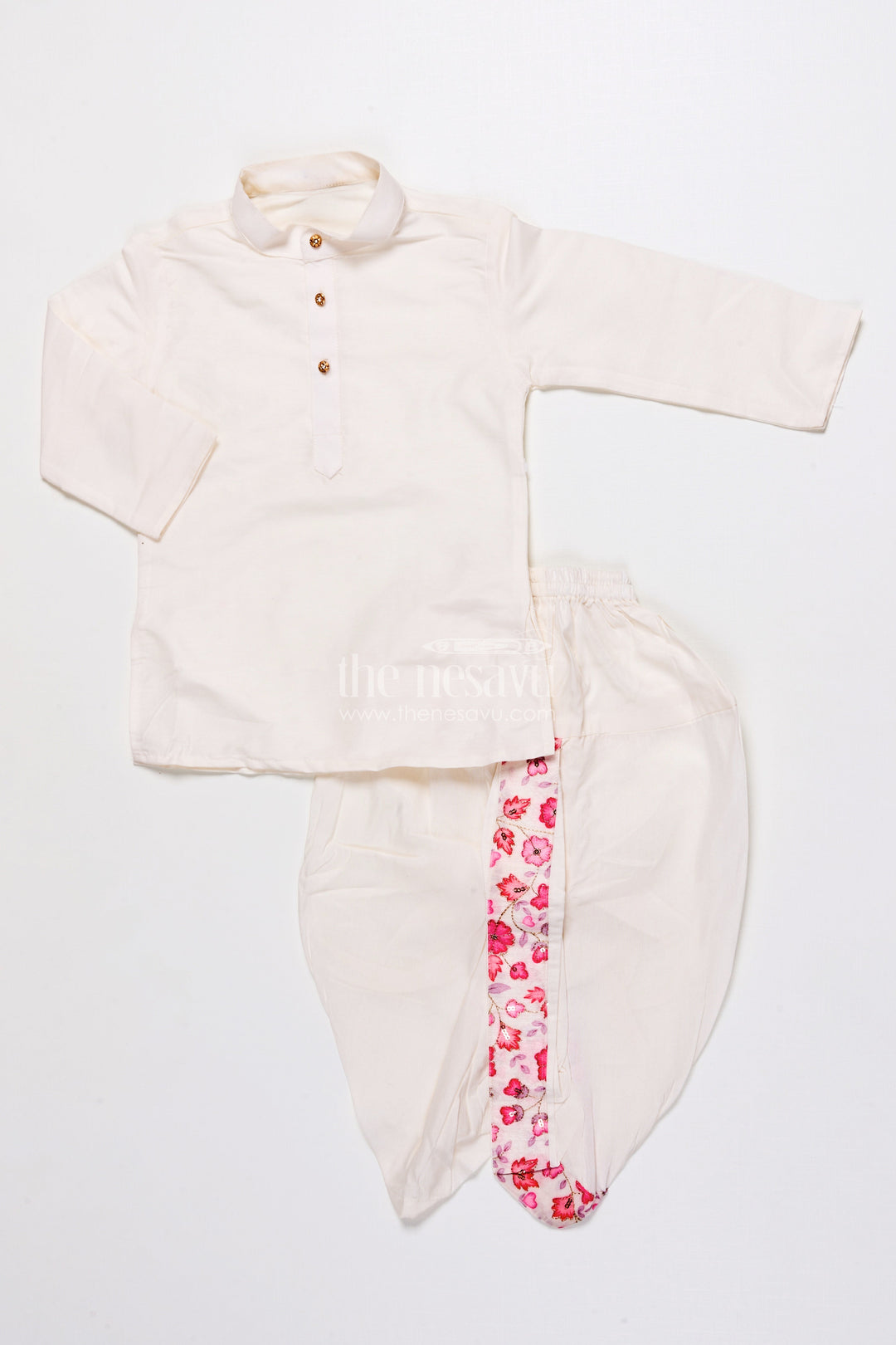 The Nesavu Boys Jacket Sets Boys Jacket Kurta Set with Floral Print for Wedding Functions and Ethnic Day Nesavu Nesavu boys floral print jacket kurta set festive silk blend outfit weddings ethnic celebrations