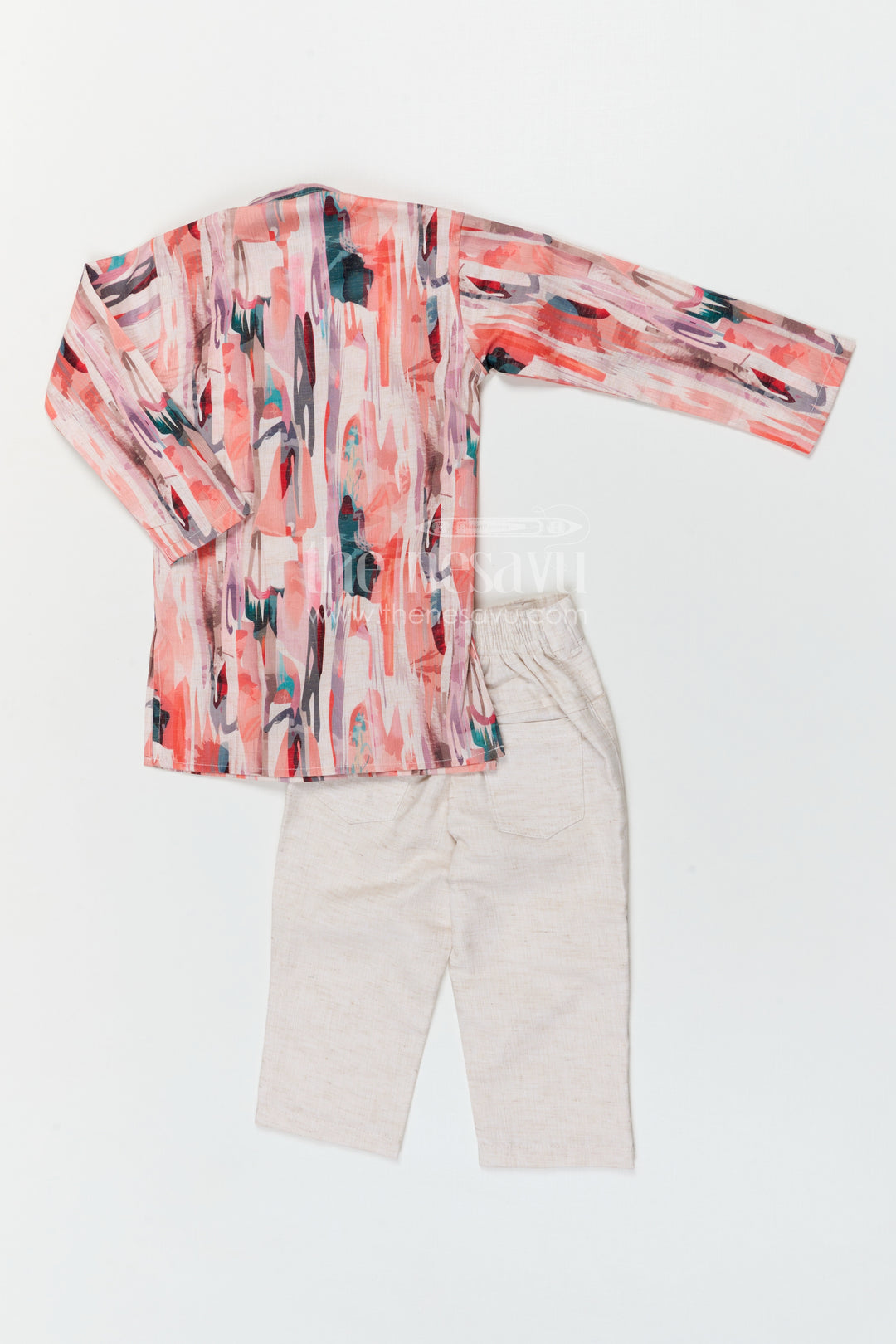 The Nesavu Boys Jacket Sets Boys Jacket Set for Festive Occasions and Birthday Celebrations Nesavu Nesavu boys cotton jacket set with digital print jacket for festive celebrations and weddings