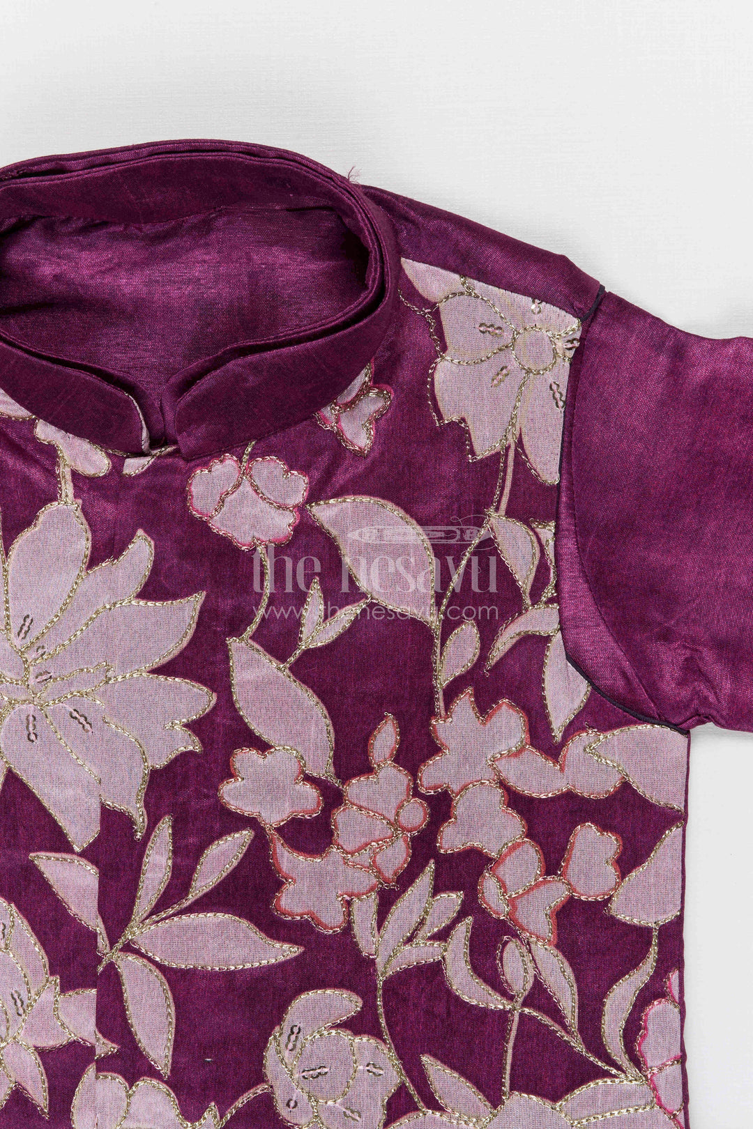 The Nesavu Boys Jacket Sets Boys Jacket Set for Festive Weddings and Traditional Functions Nesavu Nesavu boys viscose blend silk jacket set with embroidered jacket for weddings