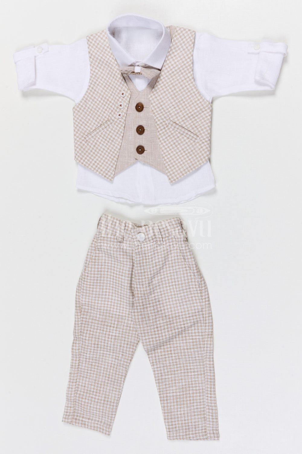 The Nesavu Boys Jacket Sets Boys Jacket Set for Weddings and Festive Family Celebrations Nesavu 12 (3M) / Half white / Cotton BCS504B-12 Nesavu boys cotton jacket set for weddings festive occasions and traditional family celebrations