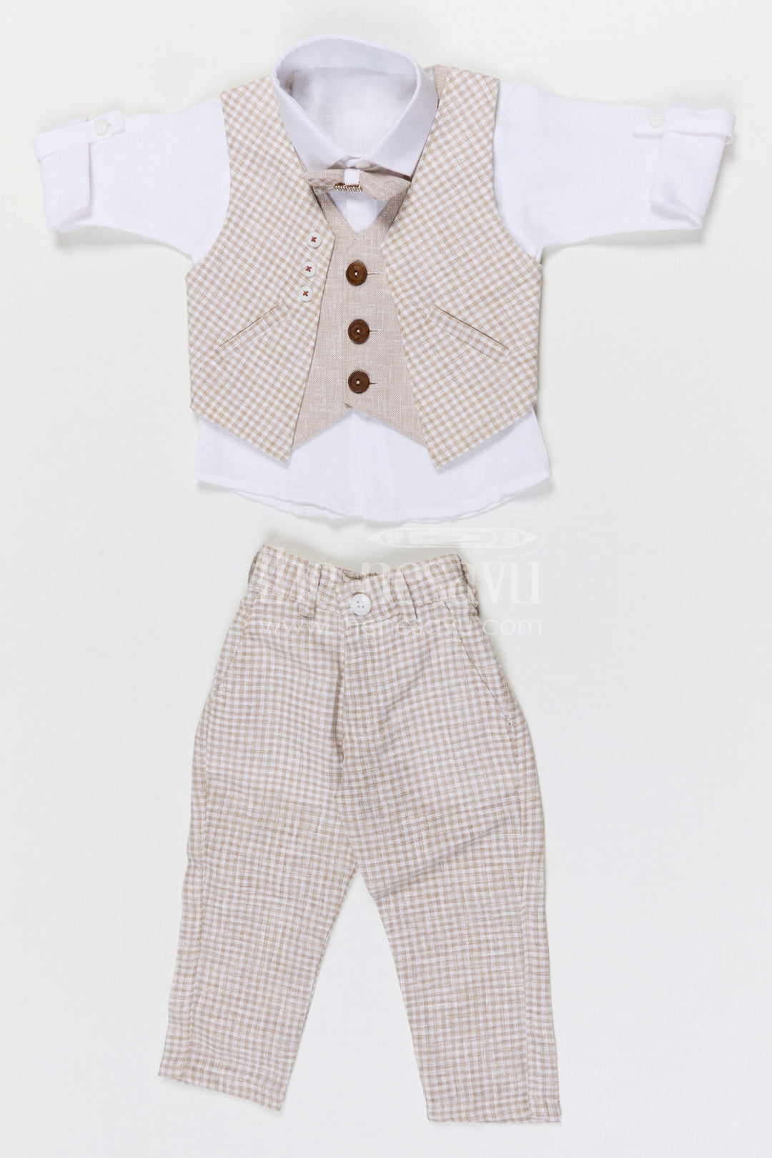 The Nesavu Boys Jacket Sets Boys Jacket Set for Weddings and Festive Family Celebrations Nesavu 12 (3M) / Half white / Cotton BCS504B-12 Nesavu boys cotton jacket set for weddings festive occasions and traditional family celebrations