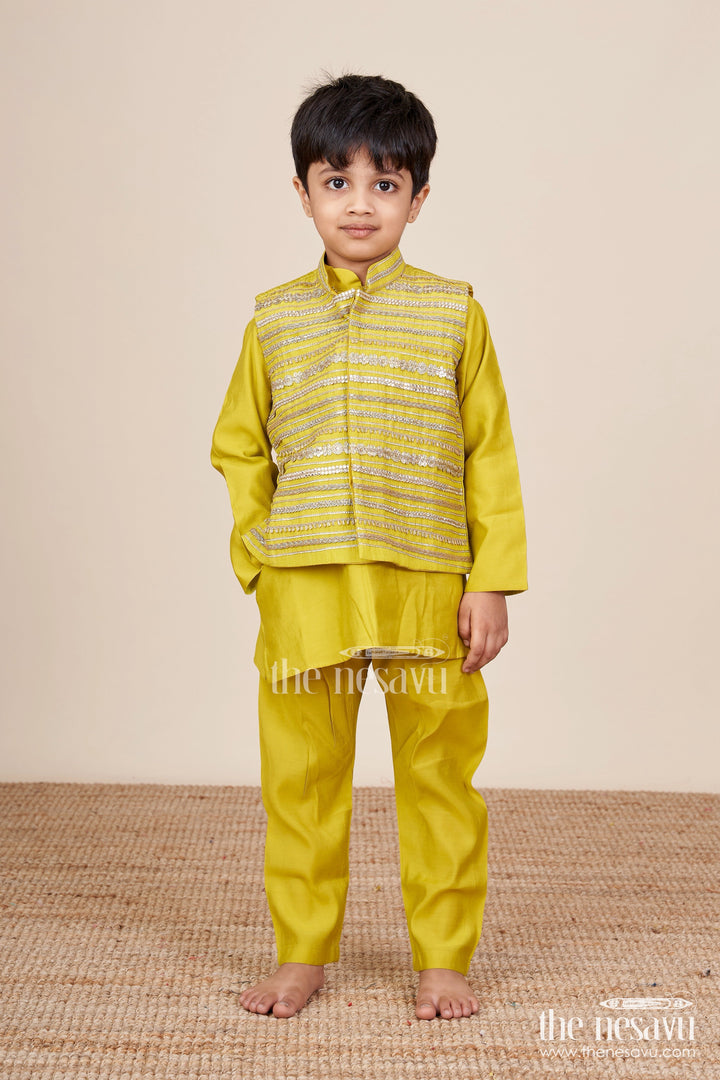 The Nesavu Boys Jacket Sets Boys Jacket Set for Weddings and Festive Functions Nesavu Nesavu boys silk jacket set designer embroidery  perfect weddings festive occasions