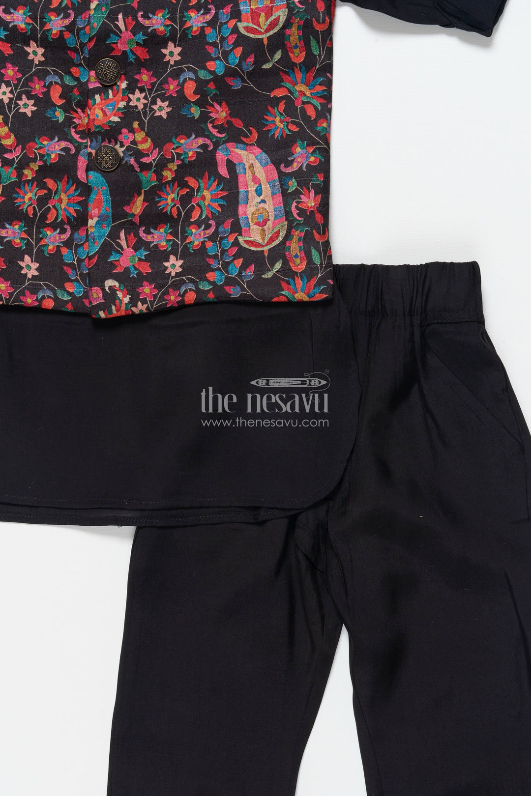 The Nesavu Boys Jacket Sets Boys Jacket Set for Weddings and Traditional Events Nesavu Nesavu boys jacket kurta set festive digital print weddings ethnic school days