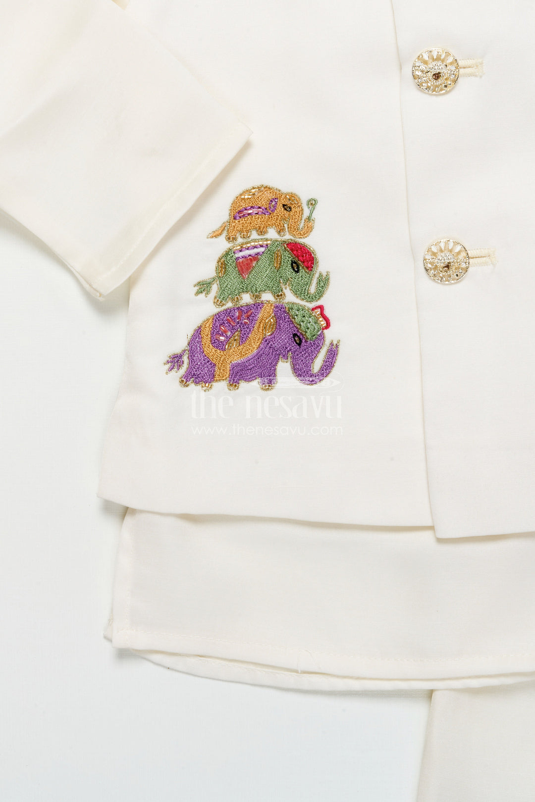 The Nesavu Boys Jacket Sets Boys Jacket Set for Weddings and Traditional Family Celebrations Nesavu Nesavu boys embroidered jacket dhoti set silk weddings naming ceremony celebrations