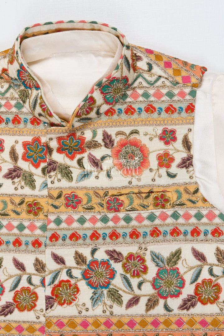 The Nesavu Boys Jacket Sets Boys Jacket Set for Weddings and Traditional Family Occasions Nesavu Nesavu boys ethnic jacket set designer Nehru jacket kurta festive celebrations