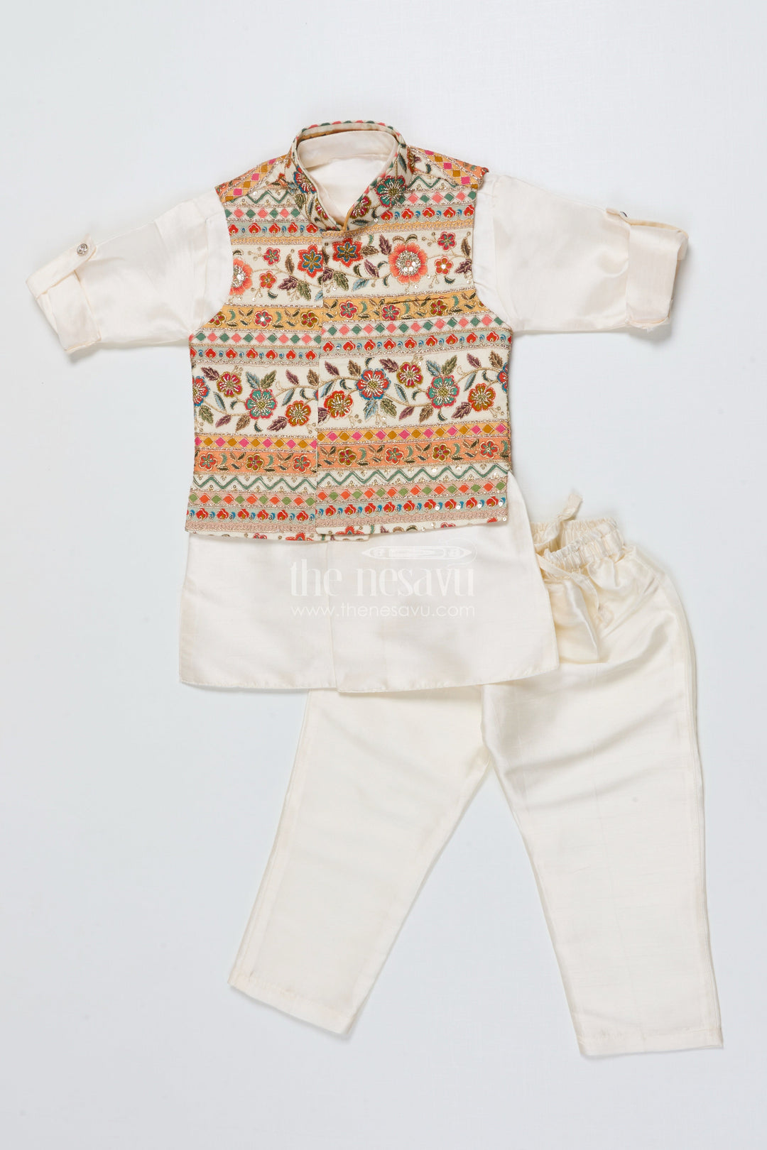 The Nesavu Boys Jacket Sets Boys Jacket Set for Weddings and Traditional Family Occasions Nesavu Nesavu boys ethnic jacket set designer Nehru jacket kurta festive celebrations