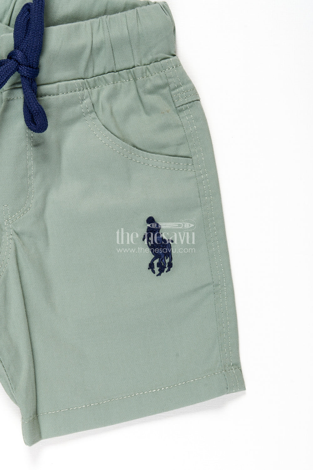 The Nesavu Boys Shorts Boys Khaki Cotton Shorts with Adjustable Drawstring and Functional Pockets Nesavu Boys Khaki Cotton Shorts Adjustable Drawstring Embroidered Logo | The Nesavu