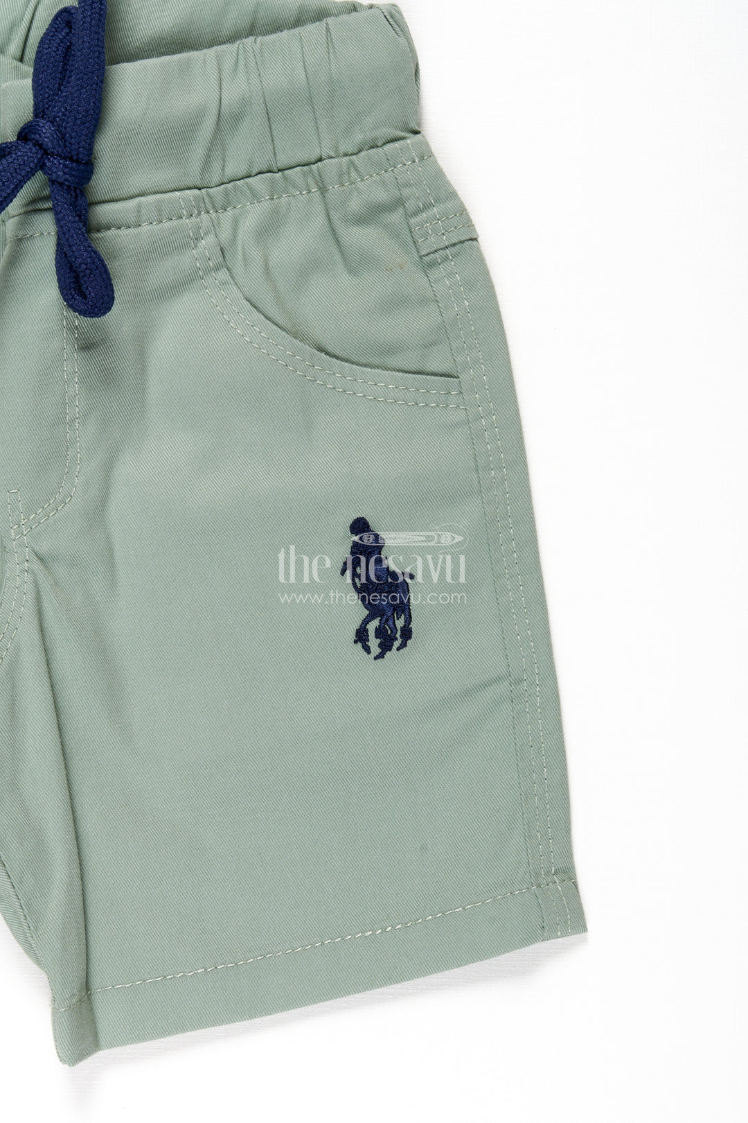The Nesavu Boys Shorts Boys Khaki Cotton Shorts with Adjustable Drawstring and Functional Pockets Nesavu Boys Khaki Cotton Shorts Adjustable Drawstring Embroidered Logo | The Nesavu