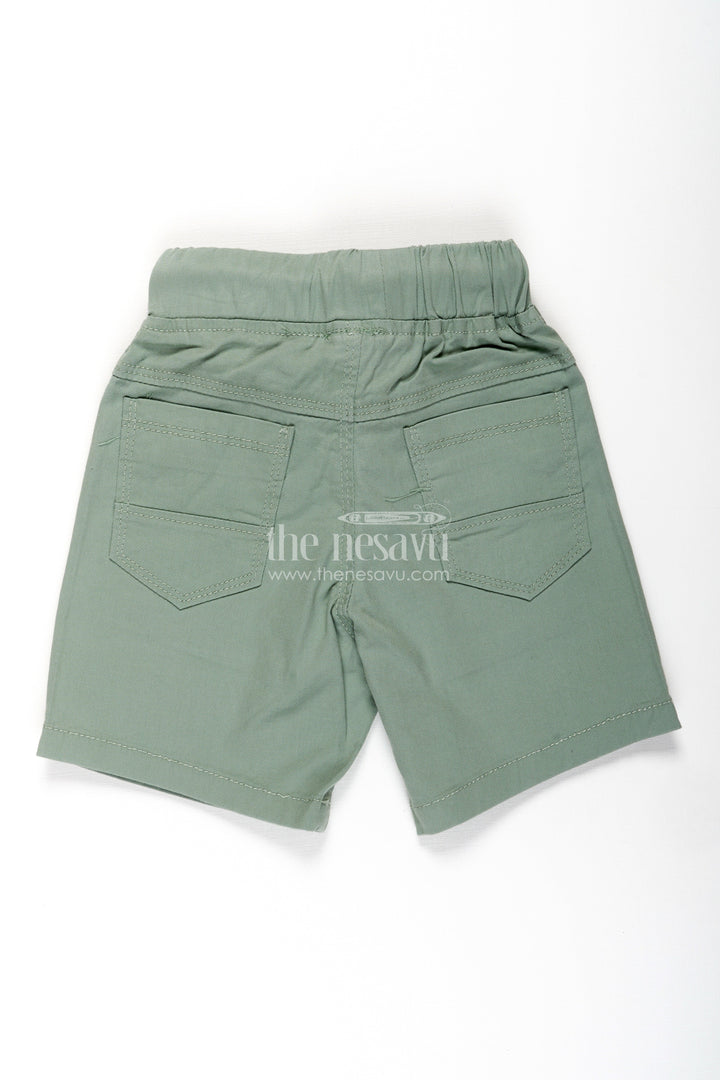 The Nesavu Boys Shorts Boys Khaki Cotton Shorts with Adjustable Drawstring and Functional Pockets Nesavu Boys Khaki Cotton Shorts Adjustable Drawstring Embroidered Logo | The Nesavu