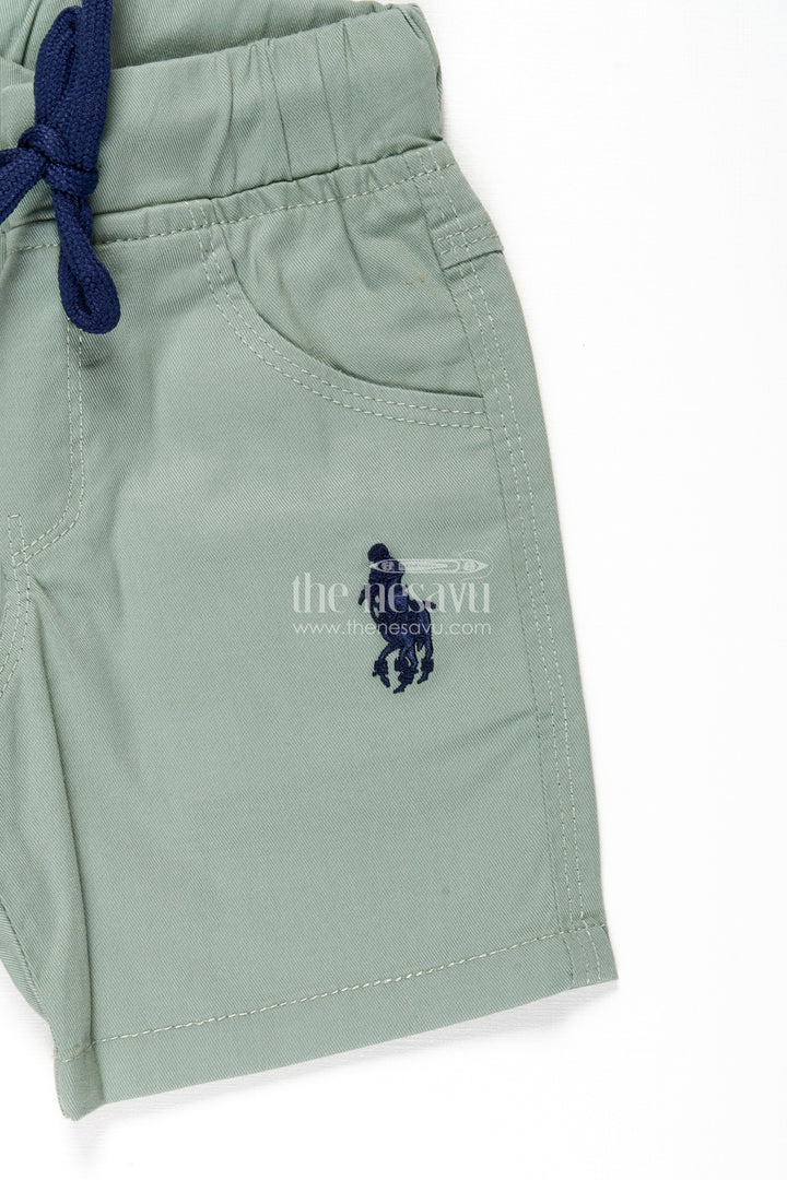 The Nesavu Boys Shorts Boys Khaki Cotton Shorts with Adjustable Drawstring and Functional Pockets Nesavu Boys Khaki Cotton Shorts Adjustable Drawstring Embroidered Logo | The Nesavu