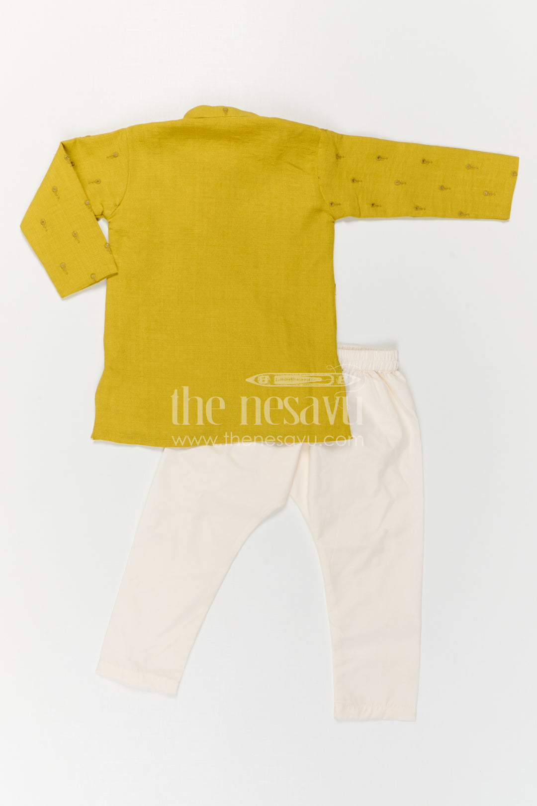 The Nesavu Boys Kurtha Set Boys Kurta Set for Festive Occasions and Temple Visit Nesavu Nesavu Boys Kurta Set Silk Blend With Thread Embroidery For Festive Occasions And Traditional Wear