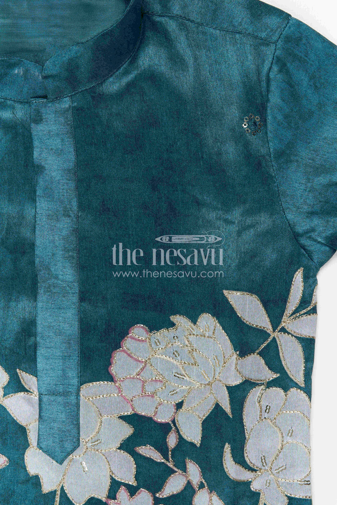 The Nesavu Boys Kurtha Set Boys Kurta Set for Festive Occasions and Traditional Wear Nesavu Nesavu Boys Maroon Kurta Set In Viscose Silk With Embroidery Design For Festive And Traditional Occasions