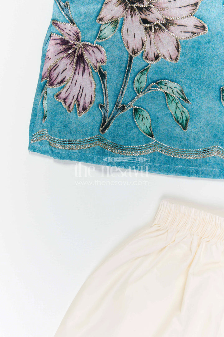 The Nesavu Boys Kurtha Set Boys Kurta Set for Weddings and Festive Celebrations Nesavu Nesavu Boys Green Kurta Set In Viscose Silk With Embroidery For Weddings And Festive Celebrations