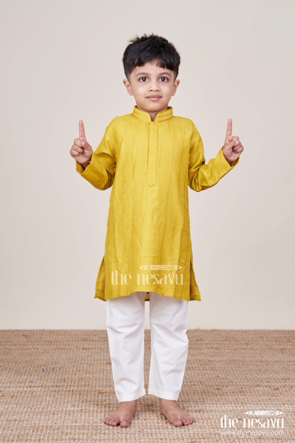 The Nesavu Boys Kurtha Set Boys Kurta Set for Weddings and Festive Occasions Nesavu Nesavu boys kurta set silk blend weddings festive functions ethnic occasions