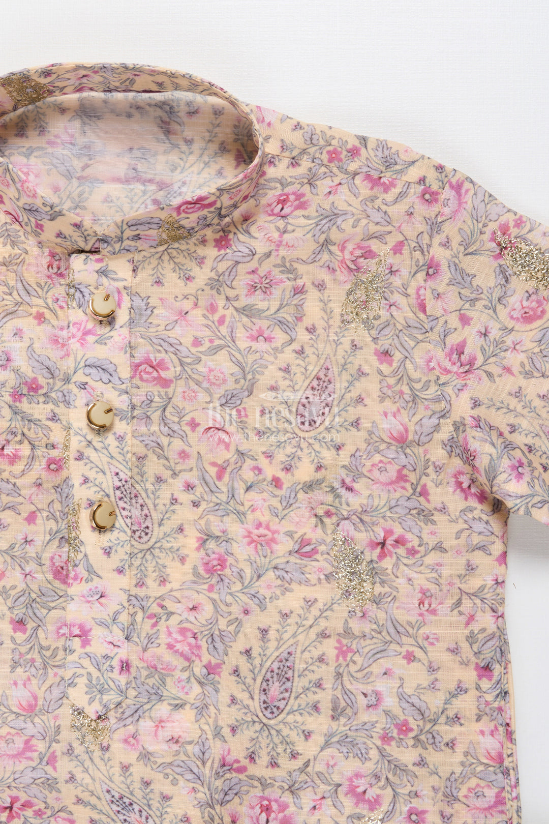 The Nesavu Boys Kurtha Set Boys Kurta Set with Digital Print for Festive and Ethnic Days Nesavu Nesavu boys kurta set digital printed cotton weddings ethnic school events