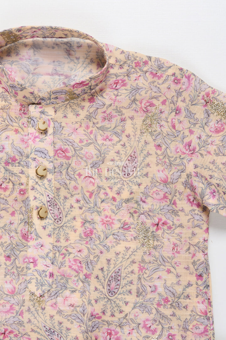 The Nesavu Boys Kurtha Set Boys Kurta Set with Digital Print for Festive and Ethnic Days Nesavu Nesavu boys kurta set digital printed cotton weddings ethnic school events