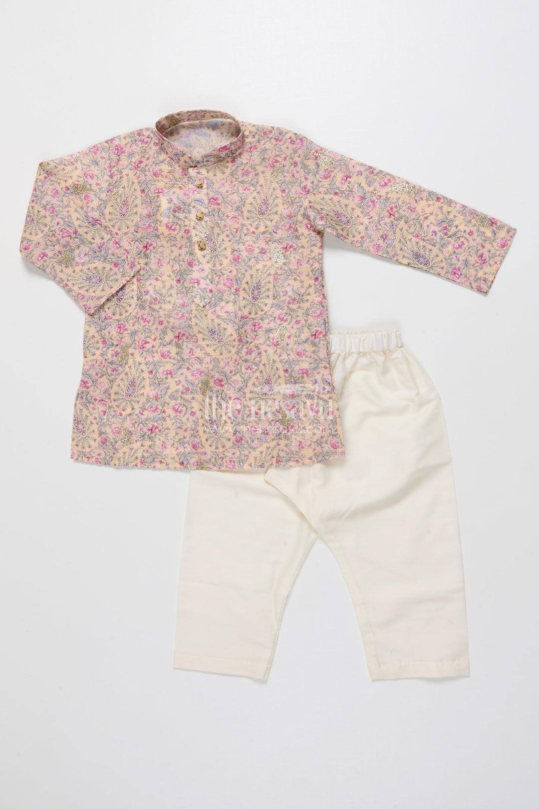 The Nesavu Boys Kurtha Set Boys Kurta Set with Digital Print for Festive and Ethnic Days Nesavu Nesavu boys kurta set digital printed cotton weddings ethnic school events