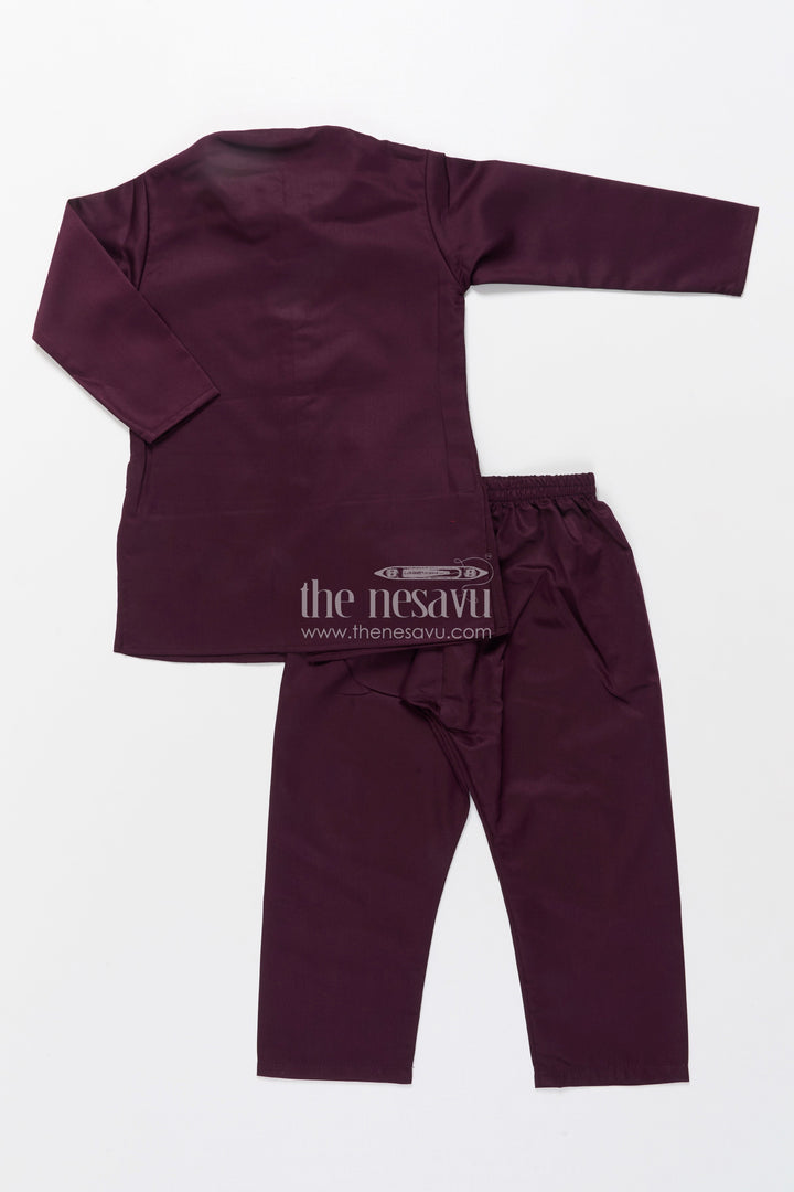 The Nesavu Boys Kurtha Set Boys Kurta Set with Embellished Jacket for Weddings and Festive Wear Nesavu Nesavu boys kurta set embellished tiger motif jacket ideal weddings festive celebrations