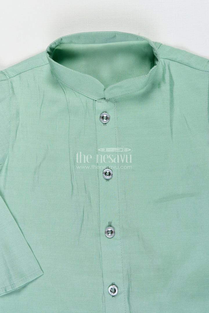 The Nesavu Boys Kurtha Set Boys kurta set with embroidered jacket for weddings and special occasions Nesavu Nesavu boys kurta set designer floral embroidered jacket  wedding event wear