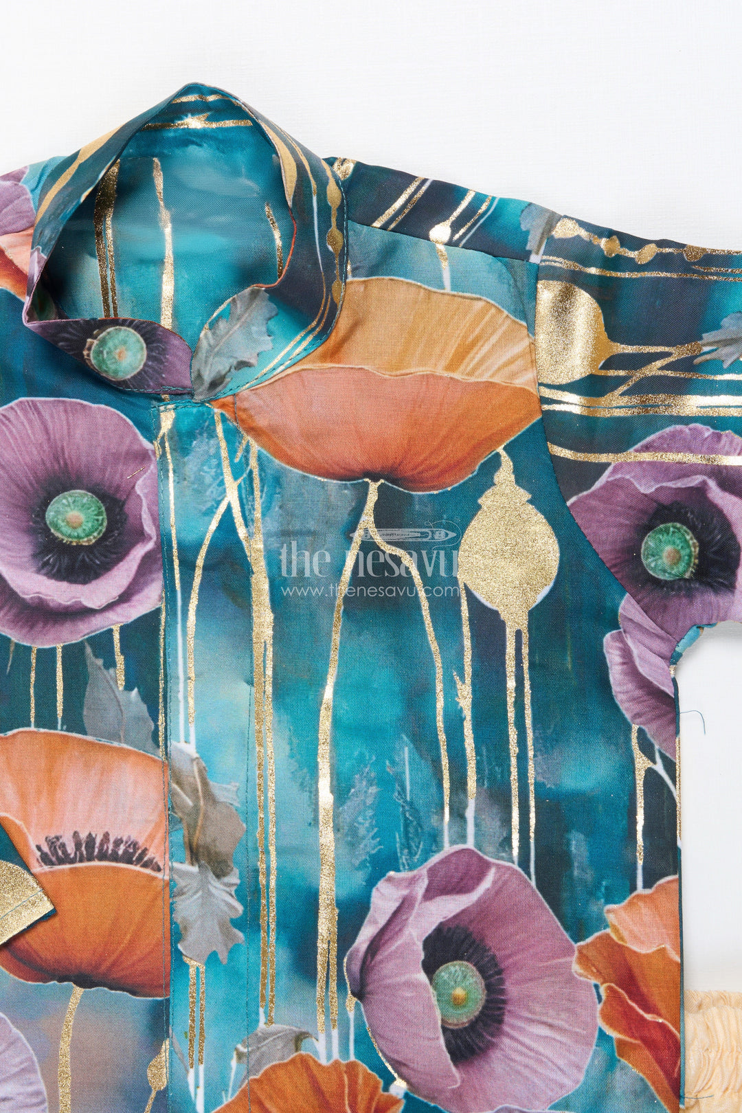 The Nesavu Boys Kurtha Set Boys Kurta Set with Foil Print for Festive Functions and Ethnic Day Nesavu Nesavu boys kurta set floral foil print festive ethnic wear weddings cultural events