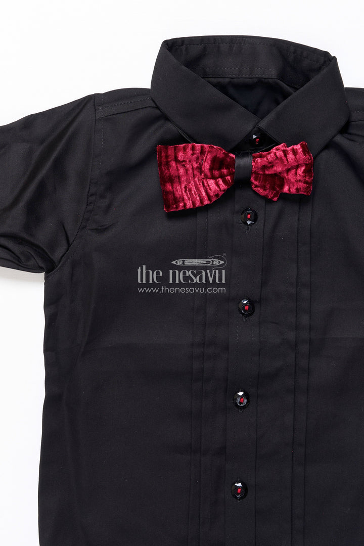 The Nesavu Boys Kurtha Set Boys Kurta Set with Velvet Satin Jacket for Weddings and Stage Events Nesavu Nesavu boys kurta set velvet satin jacket brooch birthday parties weddings