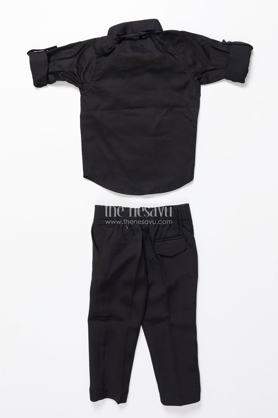 The Nesavu Boys Kurtha Set Boys Kurta Set with Velvet Satin Jacket for Weddings and Stage Events Nesavu Nesavu boys kurta set velvet satin jacket brooch birthday parties weddings