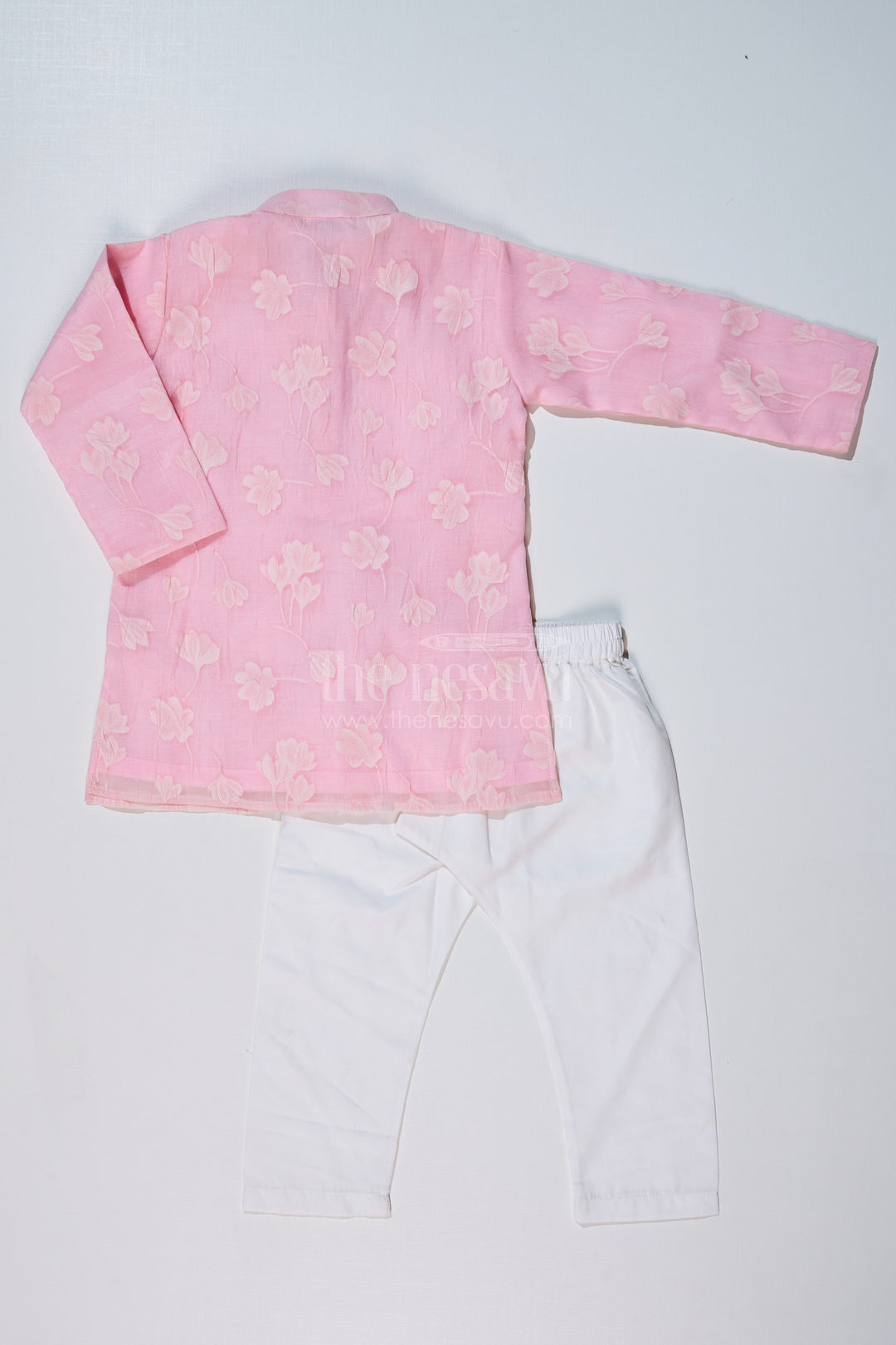 The Nesavu Boys Kurtha Set Boys Male Kurta in Blended Silk with Floral Detailing and Pajama for Festive Wear Nesavu Boys Male Kurta Blended Silk Floral Detailing Pajama Festive Wear | The Nesavu