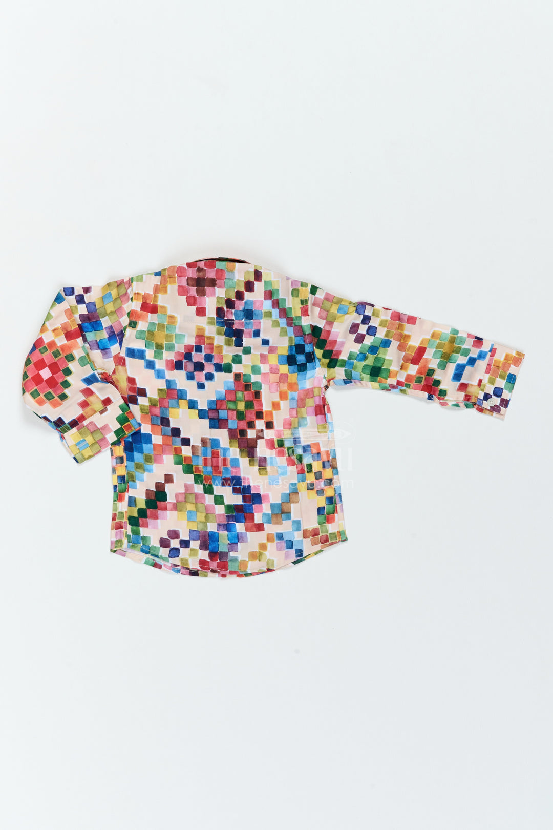 The Nesavu Boys Cotton Shirt Boys Mosaic Print Shirt for Birthdays Holidays and Creative Weekend Outings Nesavu Nesavu Boys Mosaic Print Shirt For Birthdays Holidays Family Outings And Creative Smart Casual Styling