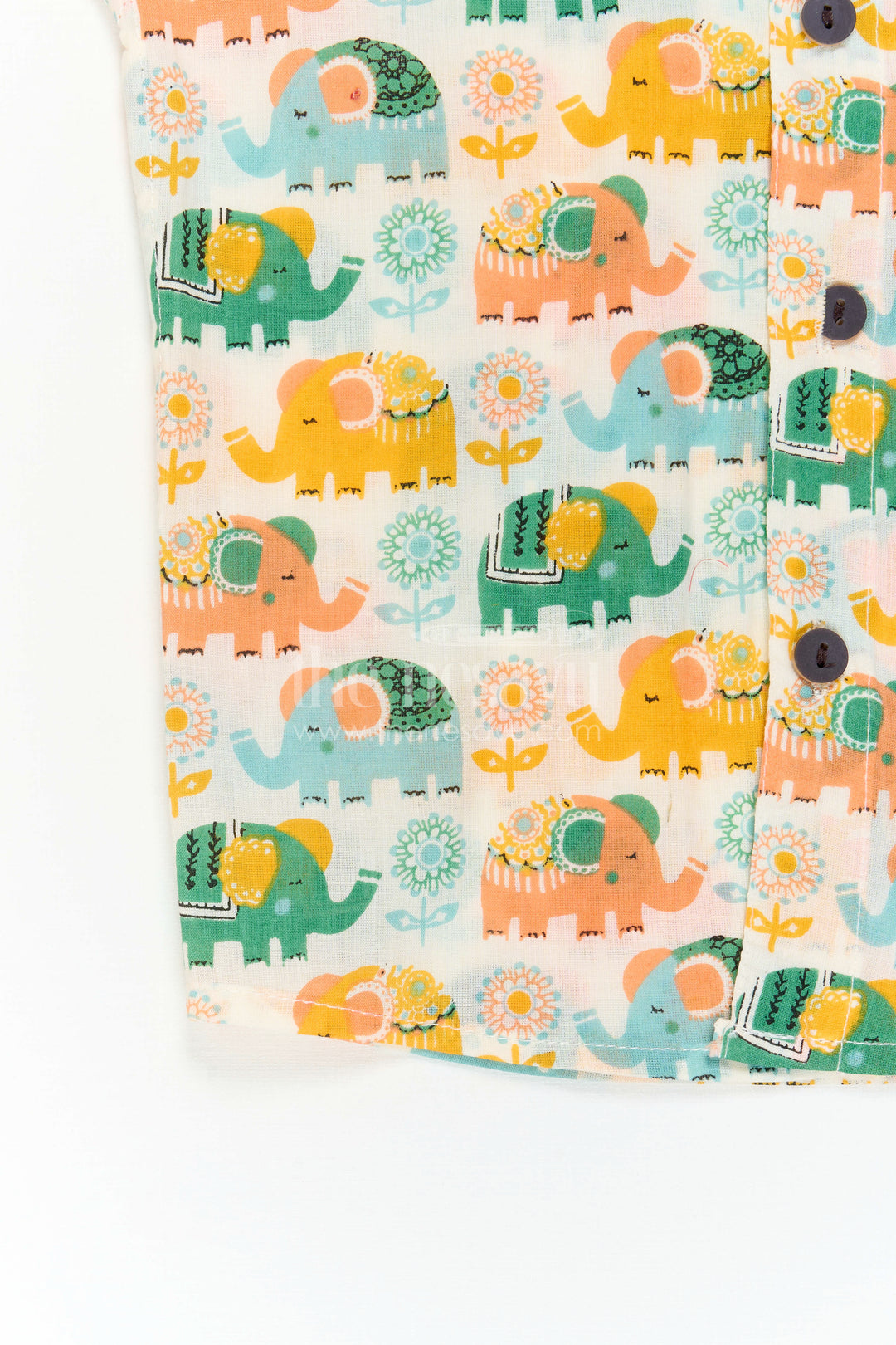 The Nesavu Boys Cotton Shirt Boys Multicolor Cotton Shirt for Playful Outings and Summer Wear Nesavu Nesavu Boys Multicolor Cotton Shirt With Elephant Digital Print For Playful Casual Wear