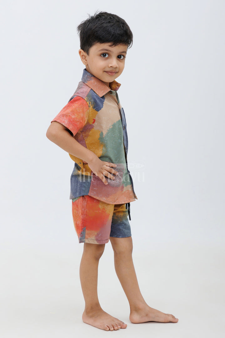 The Nesavu Boys Casual Set Boys' Multicolor Tie-Dye Casual Set Nesavu Boys' Multicolor Tie-Dye Casual Set - Two-Piece Outfit