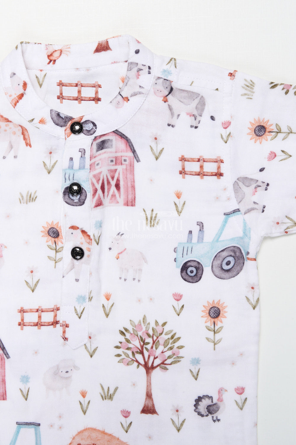 The Nesavu Boys Casual Set Boys Muslin Cotton Casual Set for Outings and Festive Gatherings Nesavu Nesavu boys muslin cotton casual set digital print outings festive occasions