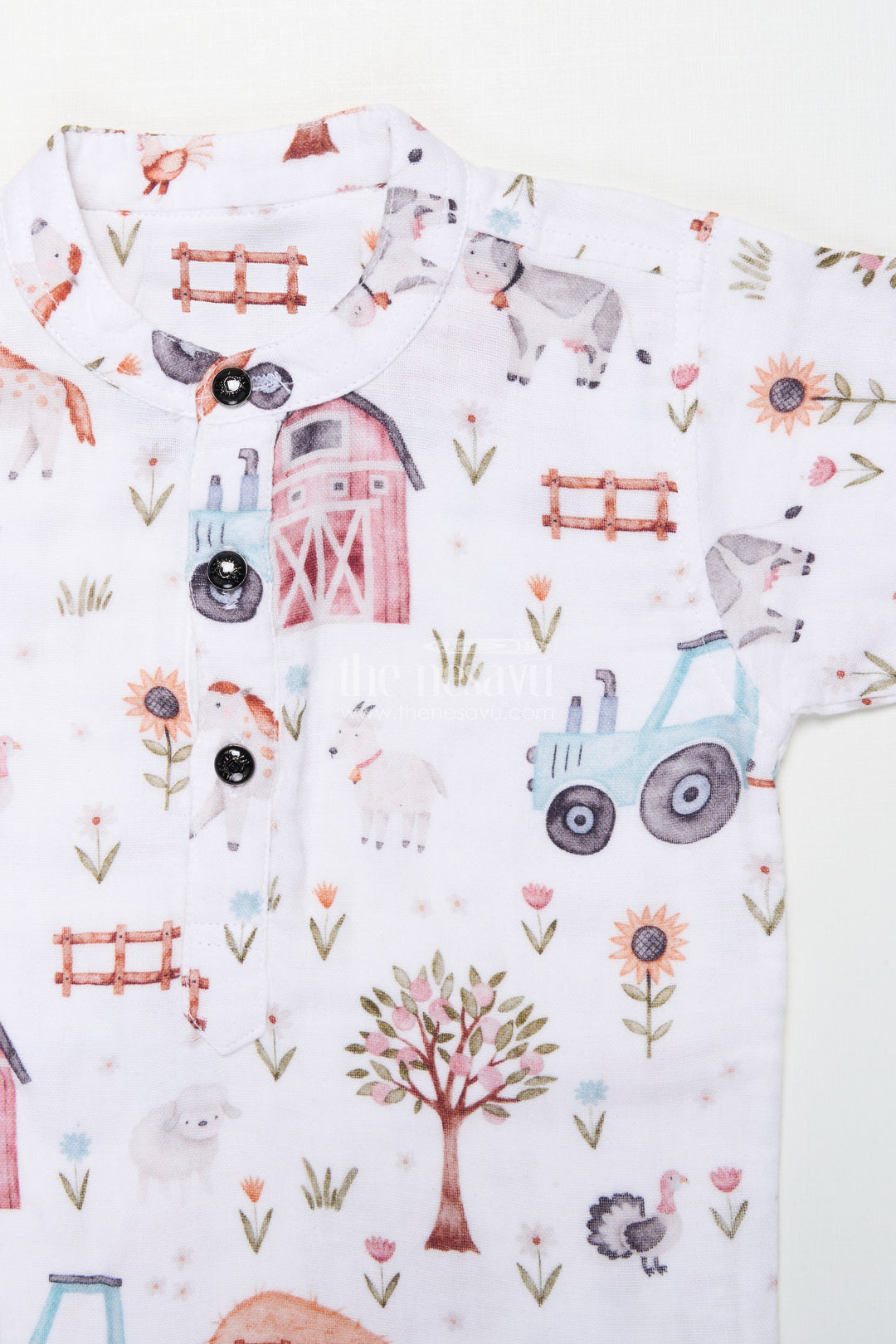 The Nesavu Boys Casual Set Boys Muslin Cotton Casual Set for Outings and Festive Gatherings Nesavu Nesavu boys muslin cotton casual set digital print outings festive occasions